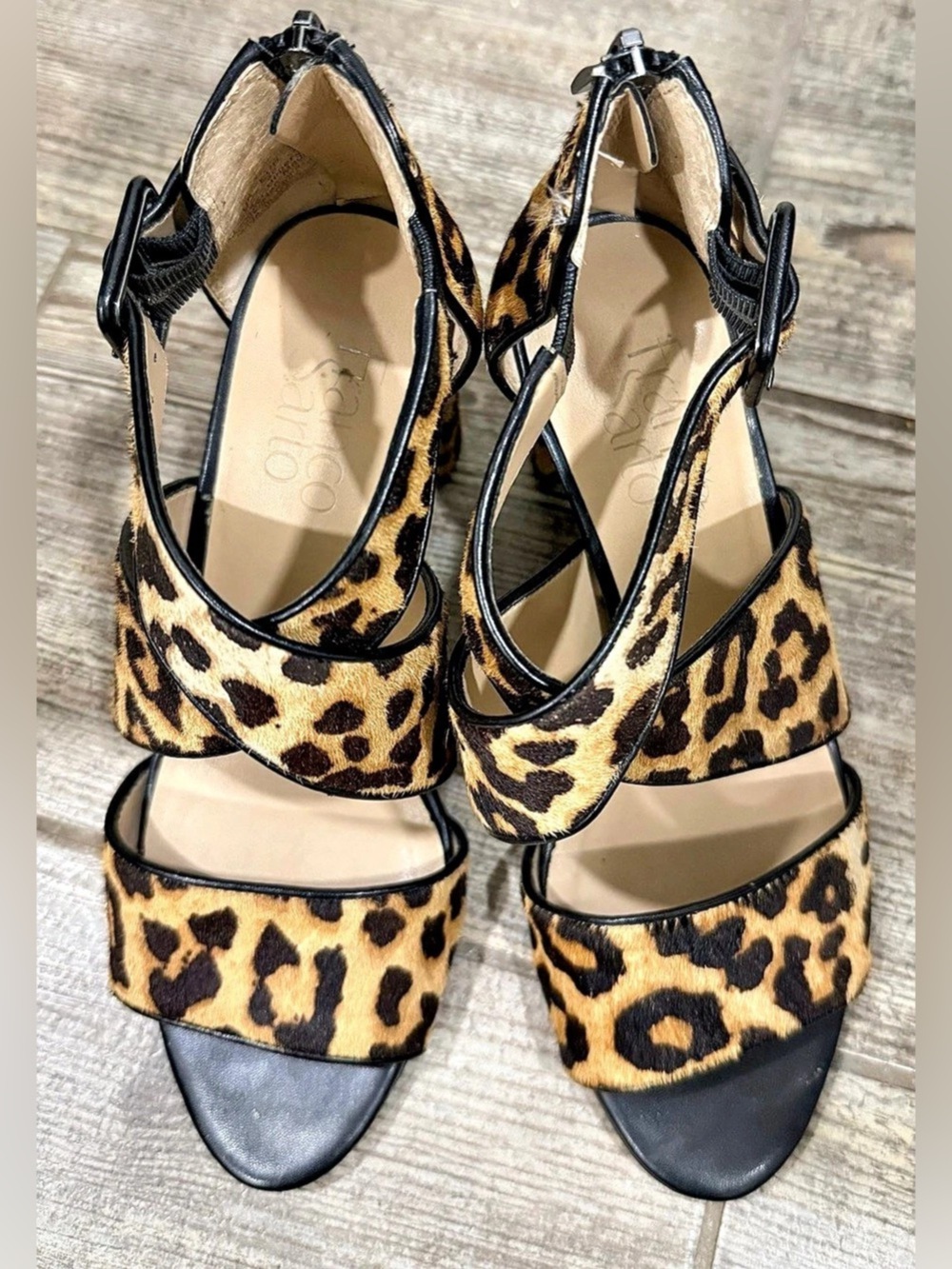 Franco Sarto Leopard Print Platform Heels size 6 3.5 heel